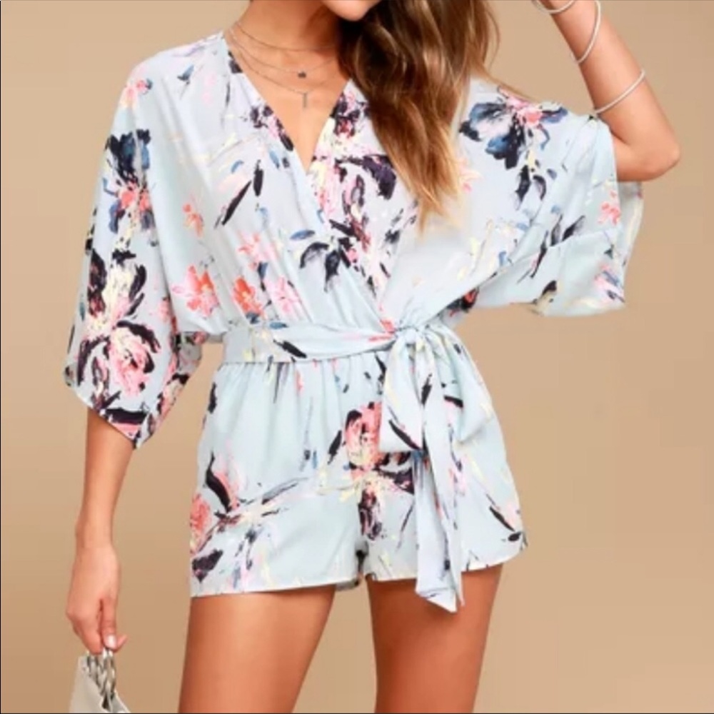 Lulus Floral Kimono Romper